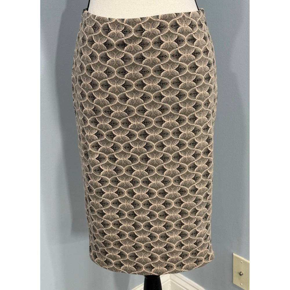 Free Press Art Deco Scalloped Geometric Pencil Skirt Size Small - EUC